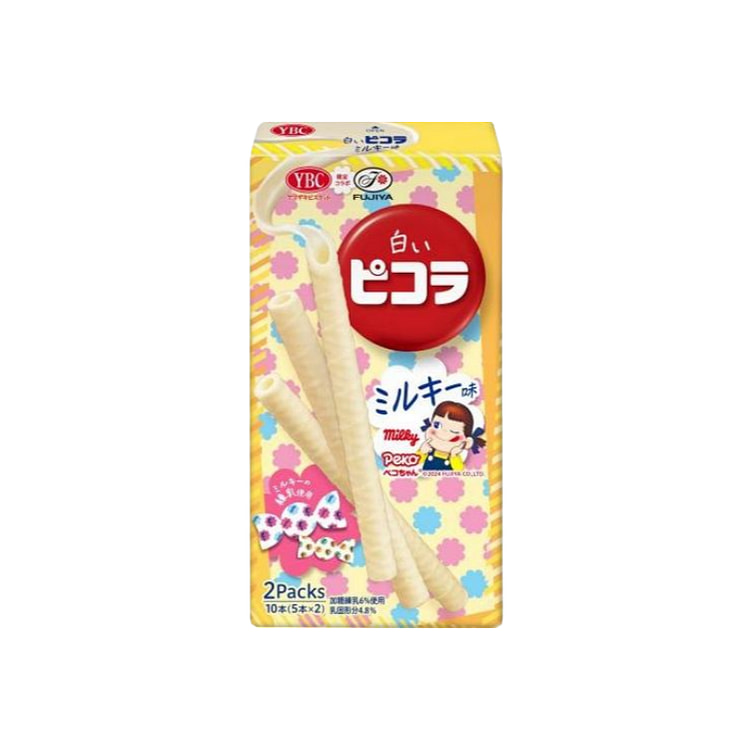 日本 YBC 新品 不二家联名 白色香浓牛奶味蛋卷 10支入