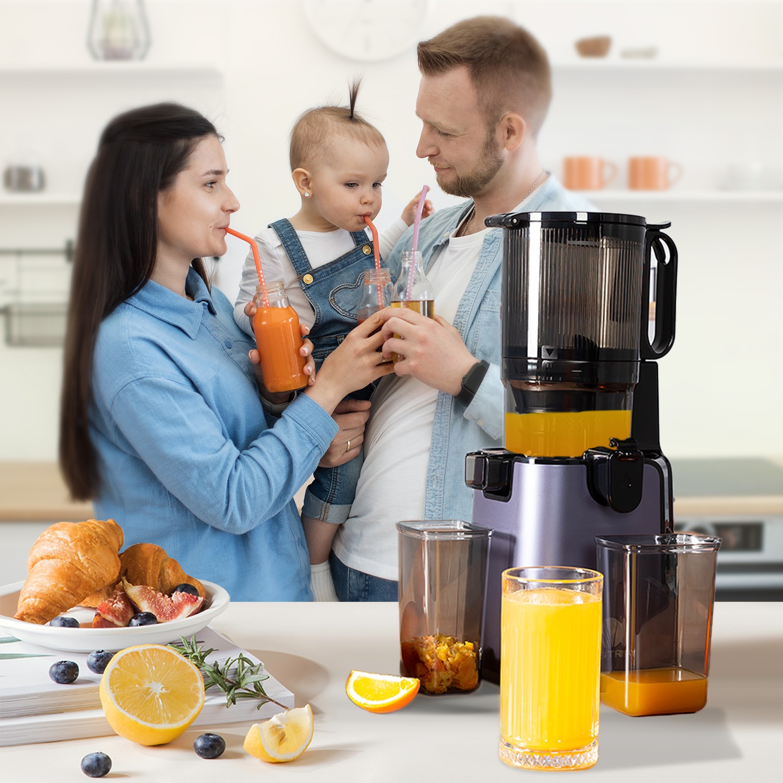 Ventray Cold Press Juicer, Large Feed Chute for Fruits 