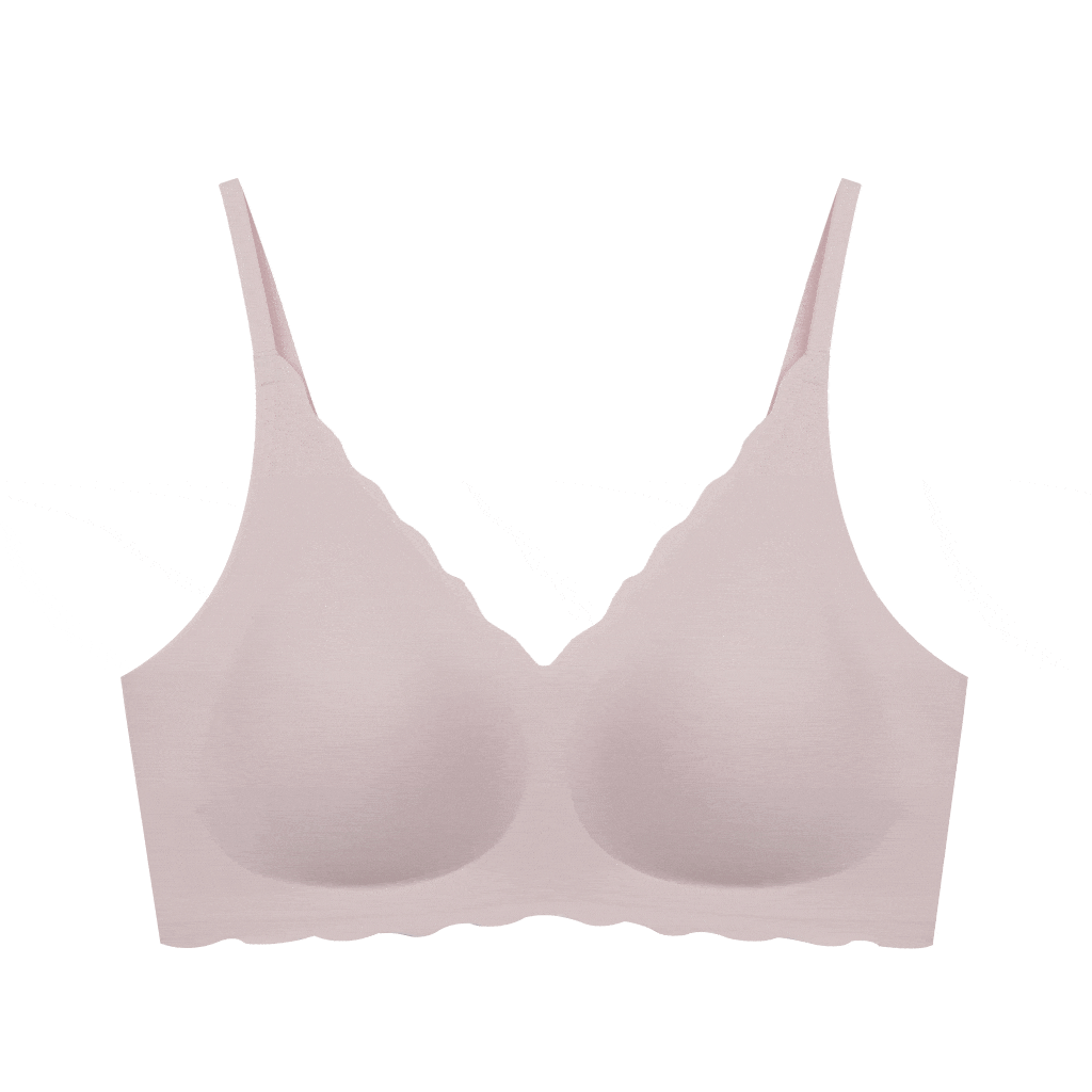 ubras Women’s Wireless For Work&Life Wavy-Edge Hook Bra Pink One size 1 each