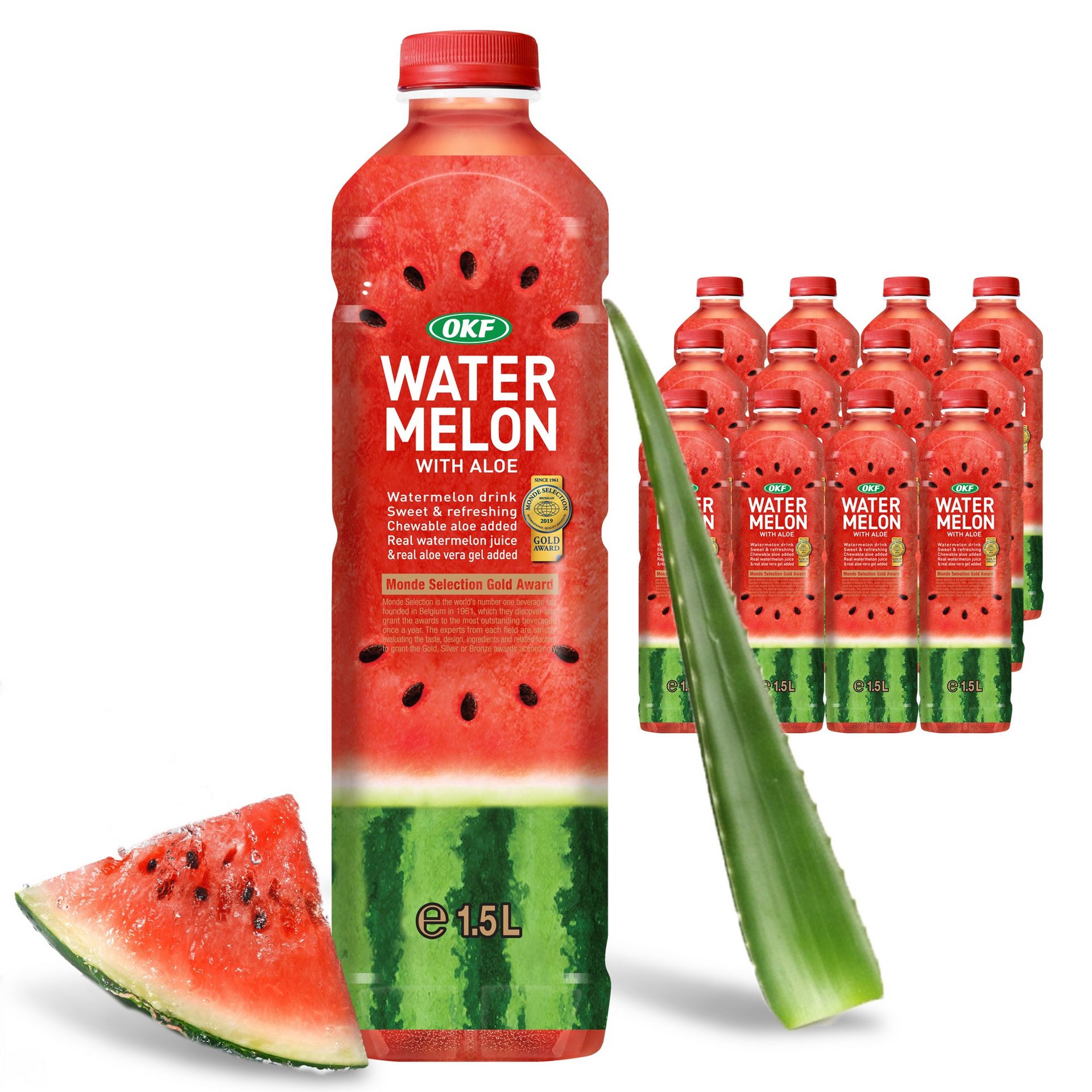 Watermelon Aloe Vera Juice Drink with Pure -12pk 50.72 fl.oz