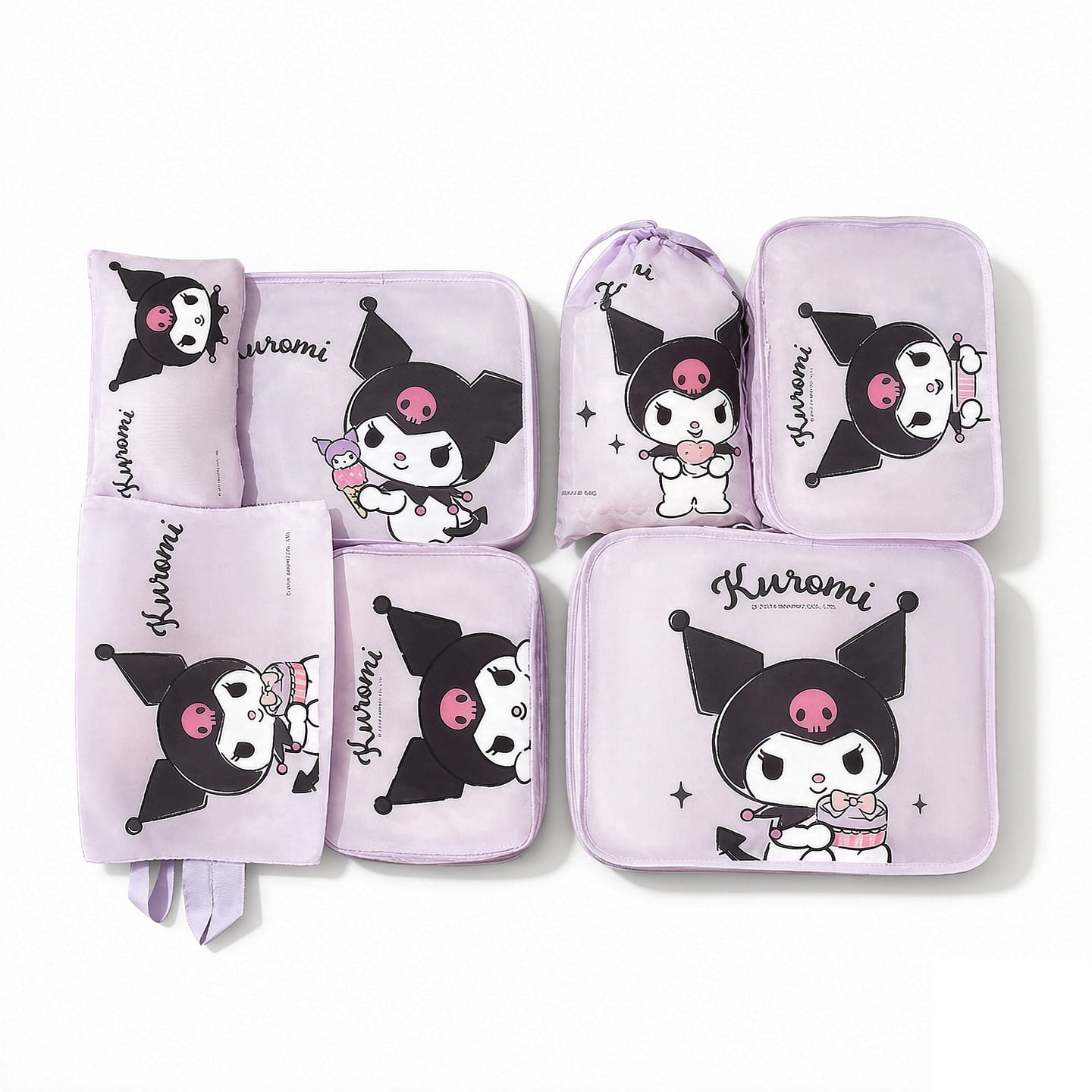 Travel Storage All-in-One 7-piece Set – Kuromi 1 each