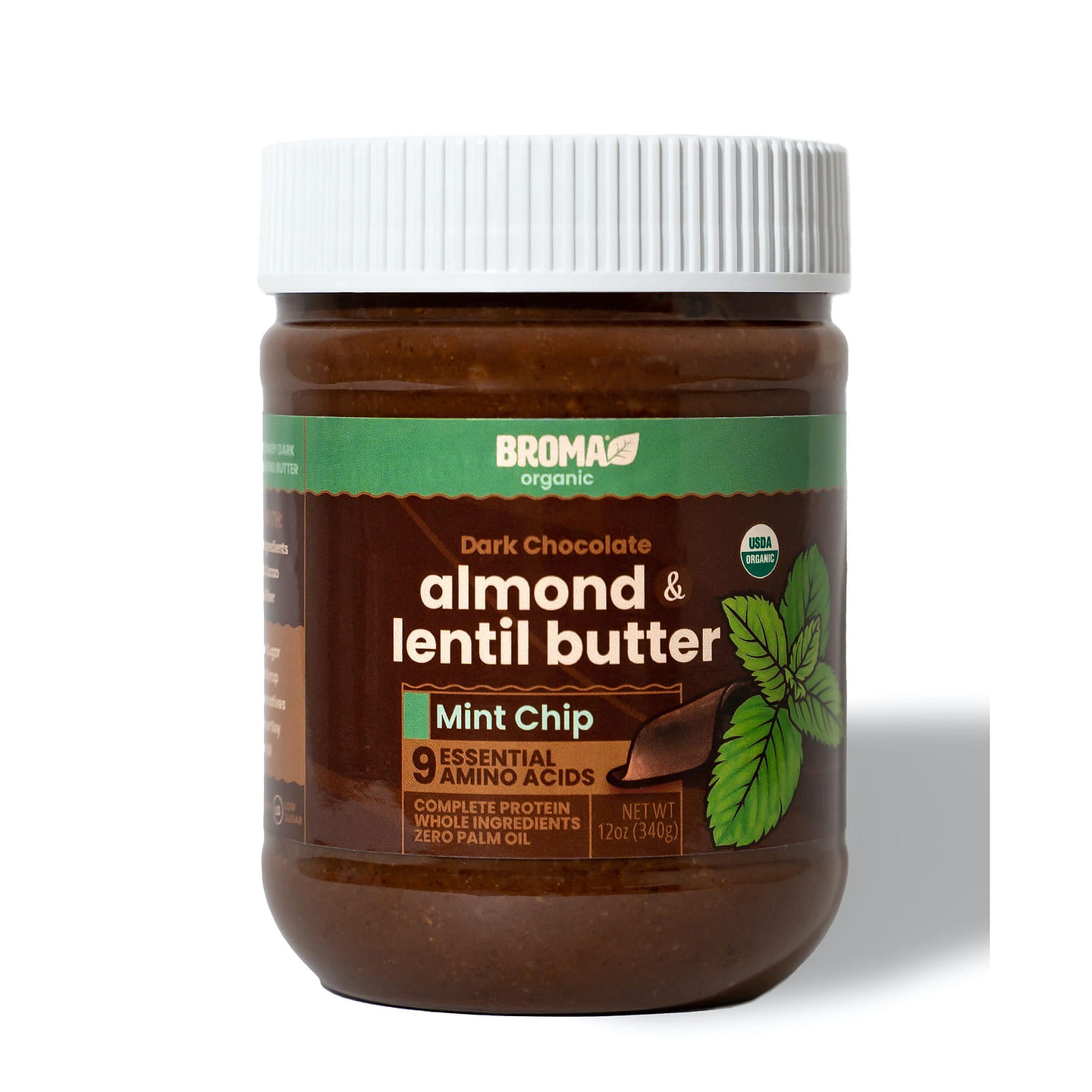 Dark Chocolate Mint Chip Almond & Lentil Nut Butter 12 oz