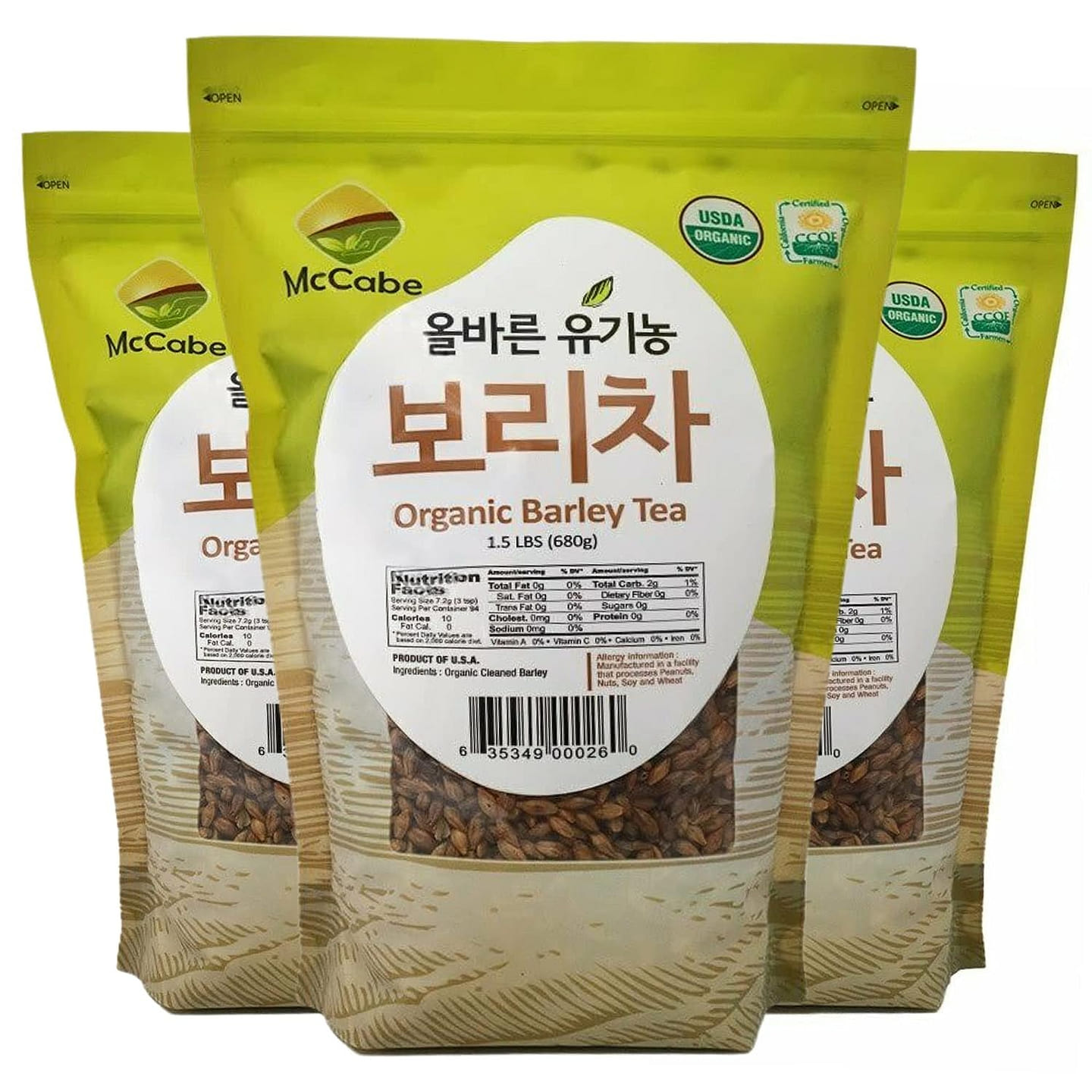 McCabe Organic Barley Tea, 1.5 lb (3 Packs) 1.5 lb