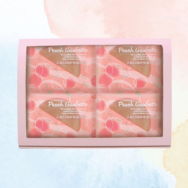 Toukatei Peach Gaufrettes 5 pcsx4 packs 1 box