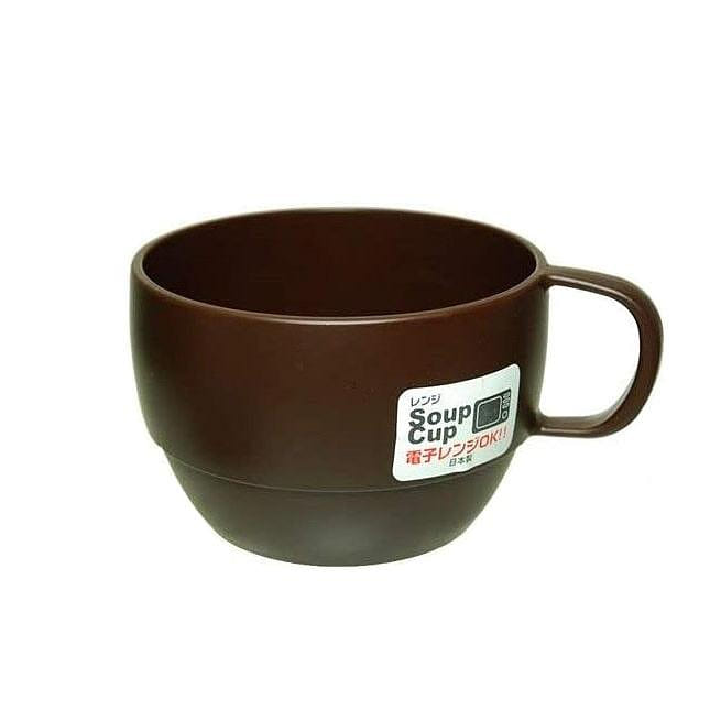 Inomata Microwavable Soup Mug Brown 1 each