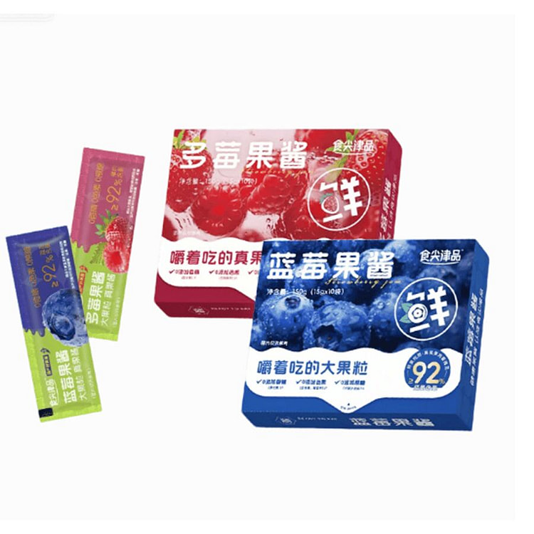 1 box of blueberries+1 box of strawberry jam 300 g