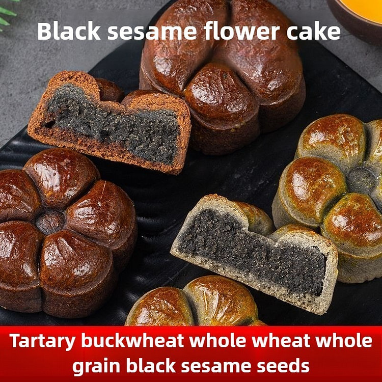 Black sesame buckwheat biscuit without sugar cake