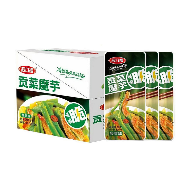 【美国直发】冠口福 贡菜魔芋 酸爽味 16g*20包