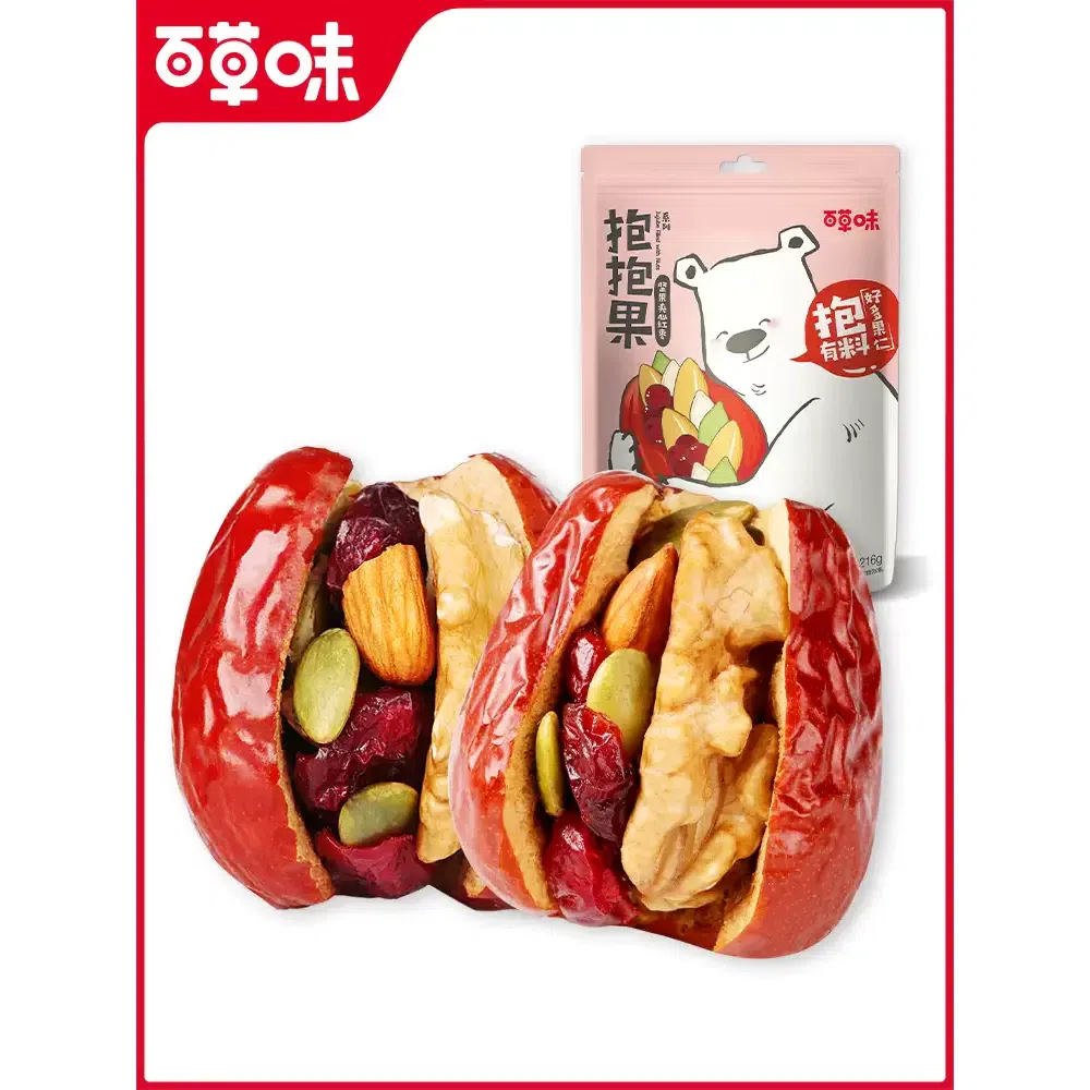 百草味坚果夹心红枣【枣夹坚果果干】 216g*1袋 216 克