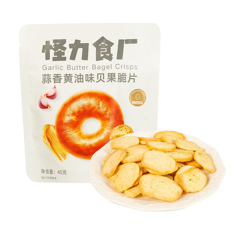 贝果干蒜香黄油味脆片面包干45g办公室解馋零食