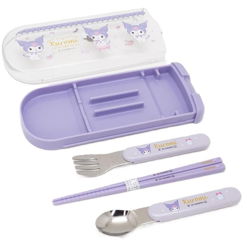 OSK Kuromi Pull Lid Trio Utensil 3 Piece Set 1 count
