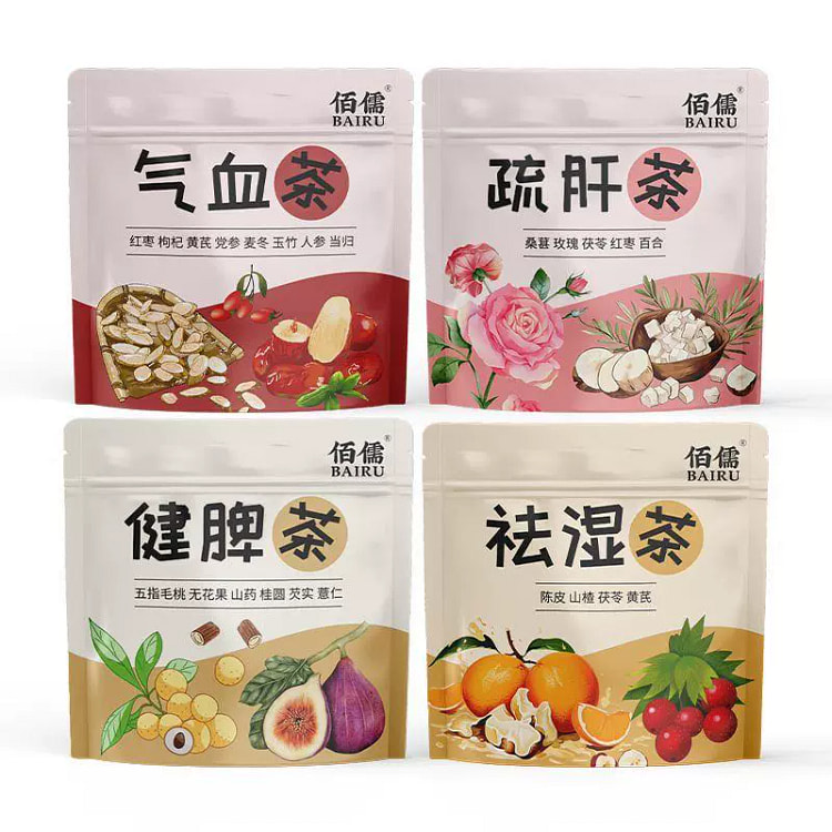秋冬养胃健脾疏肝祛湿 山药桂圆薏仁桑葚玫瑰陈皮茯苓补气血 组合装各1包/10袋 共4包 40小袋