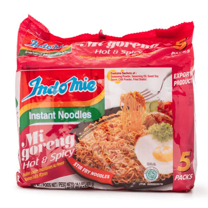 Indomie Mi Goreng Hot Spicy Instant Noodles 5Packs 1 each