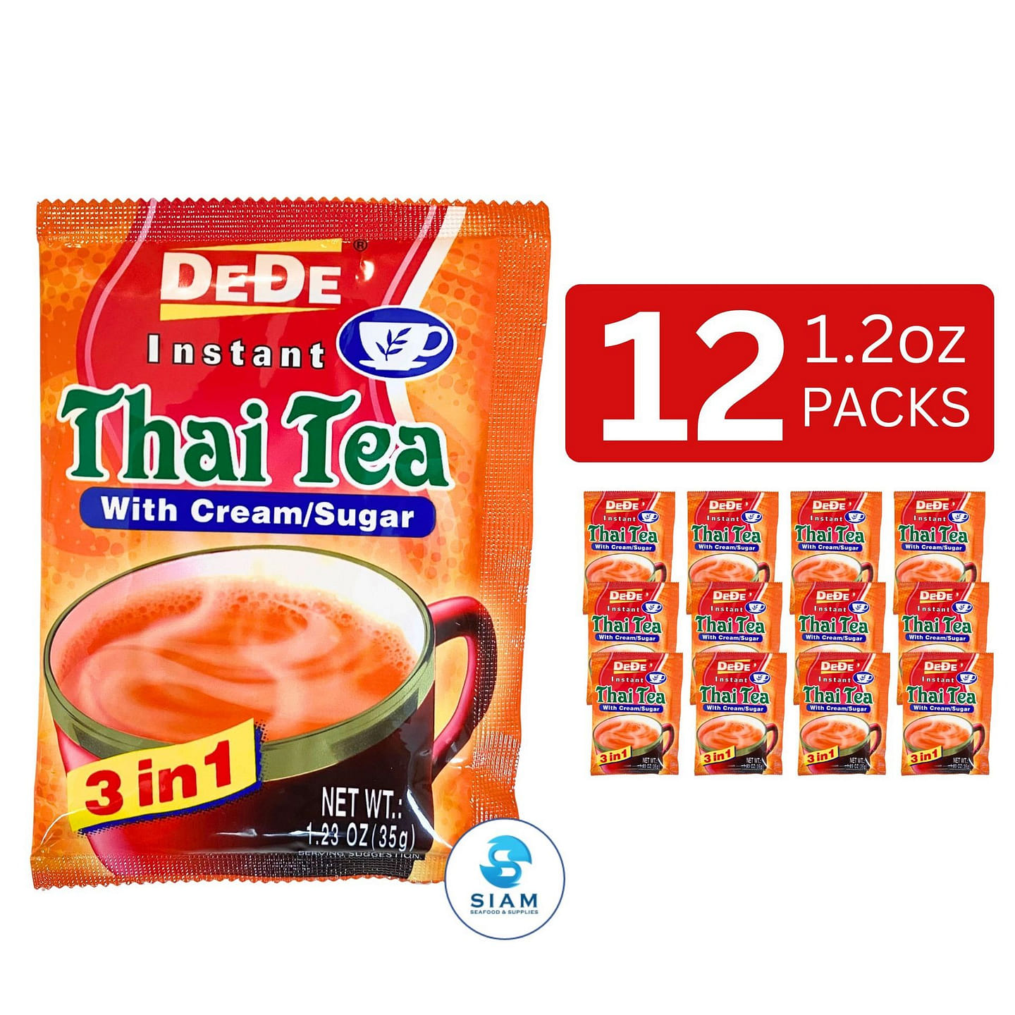DeDe Instant Thai Tea 35g x 12 packets 14.8 oz