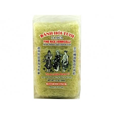 Three Ladies Fine Rice Vermicelli Pandan Flavor