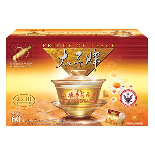 Prince of Peace American Ginseng Root Tea with Chrysanthemum, 60 tea bags 1 box