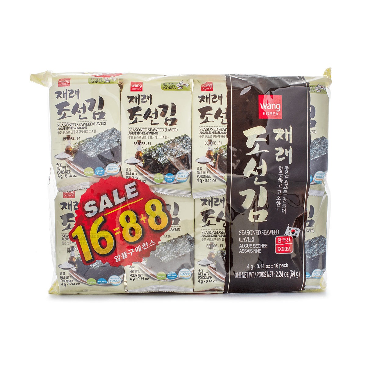 Wang 原味海苔 16包 64 克*6 包