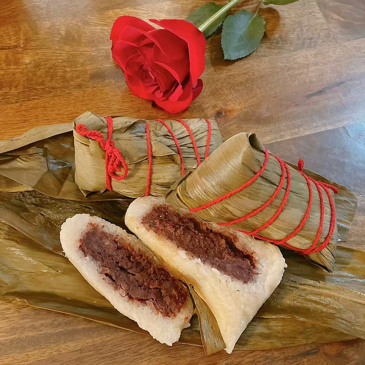 手工碱水红豆沙粽 2个