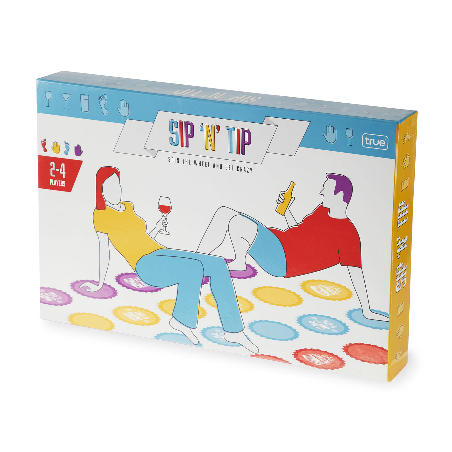 Foster & Rye Sip N Tip Party Game, Board Game for 2 to 4 Players, Drinking Game, Includes Mat and Spinner 1 each