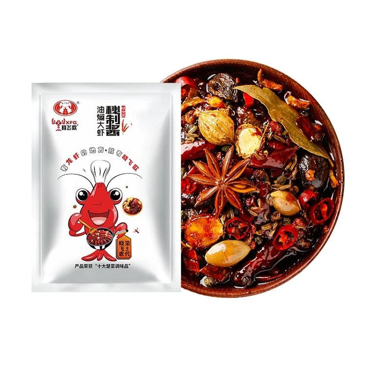 晓飞歌潜江油焖大虾秘制酱298g*1袋调料包(可烧3斤)