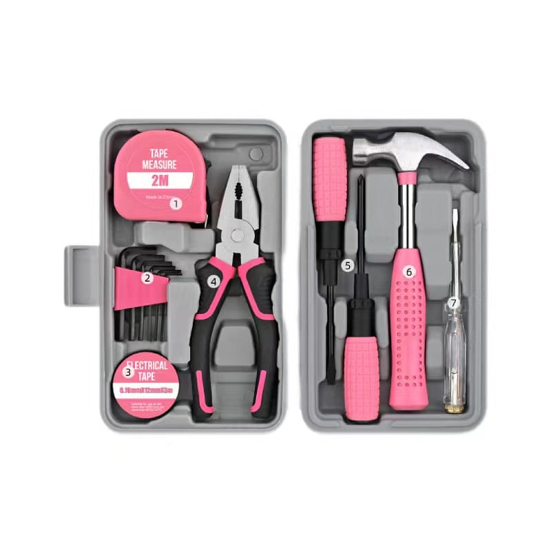 Multi-Functional Household Hardware Tool Set Pink 1 each
