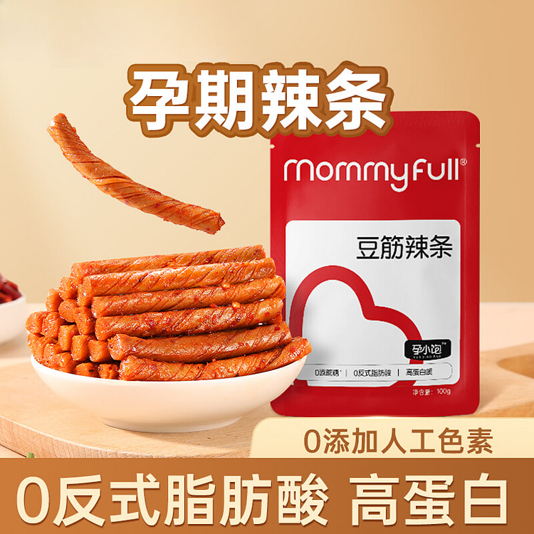 孕小饱孕妇豆筋辣条孕期可吃辣味小吃100g*1袋
