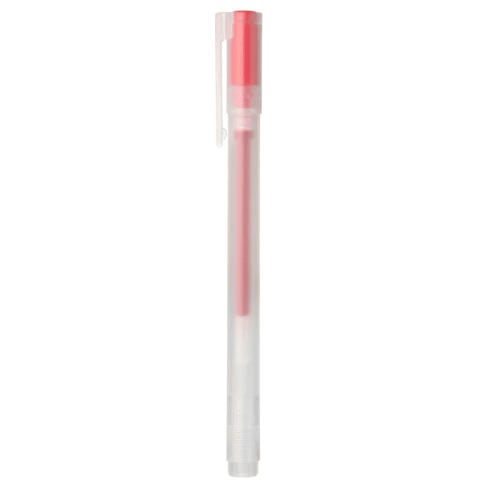 MUJI 0.38mm Red Gel Ink Cap Ballpoint Pen 1 カウント