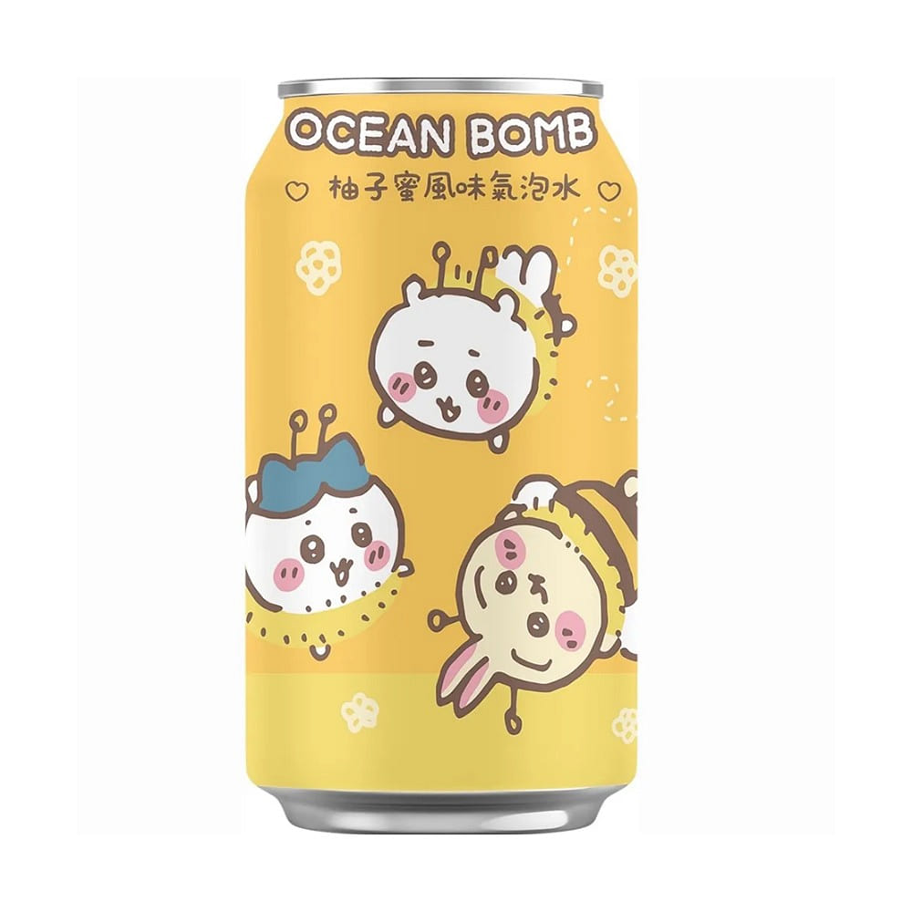 Ocean Bomb Chiikawa Sparkling Water Honey Pomelo Flavor (Less Sugar) 330 ml