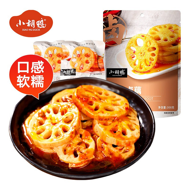 小胡鸭 香辣卤藕丁 休闲零食 卤味熟食 素食小吃 308 克