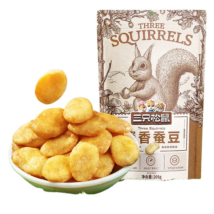 三只松鼠蟹香蚕豆休闲食品公室零食 205g*1袋装