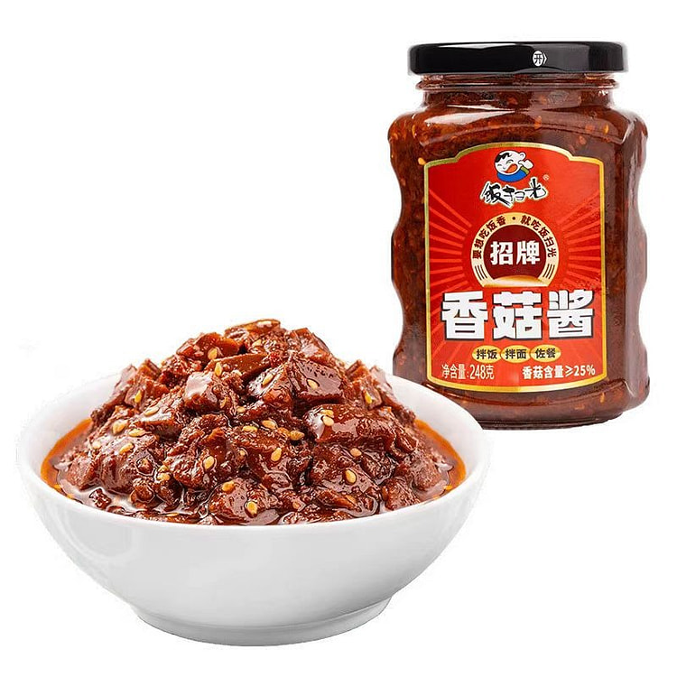 【饭扫光】香菇酱 菇香浓郁 较劲爽口 拌饭拌面下饭酱 248g*1瓶