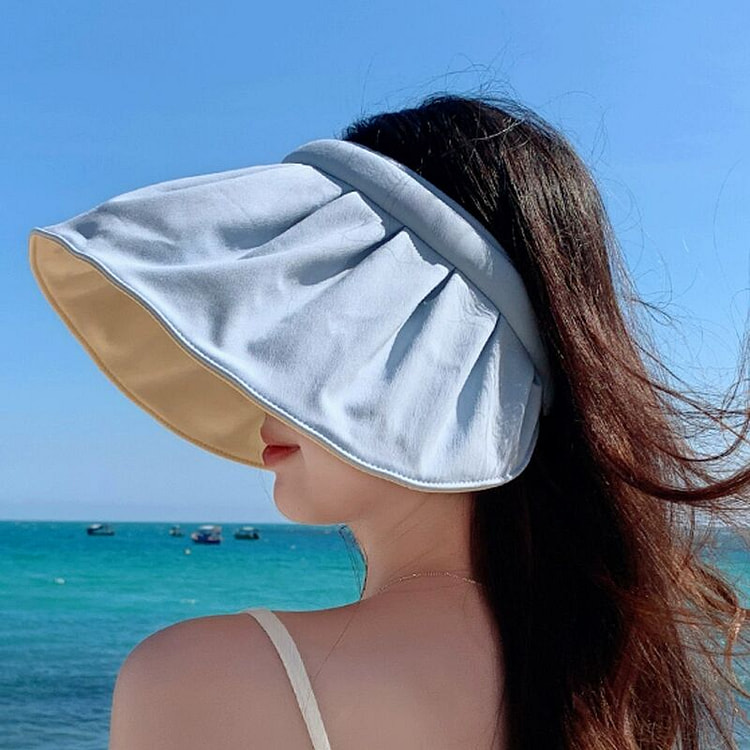 Sun hat sky blue anti-ultraviolet shell sun hat