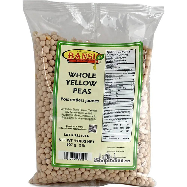 Bansi 整粒黄豌豆 2 磅 2 磅