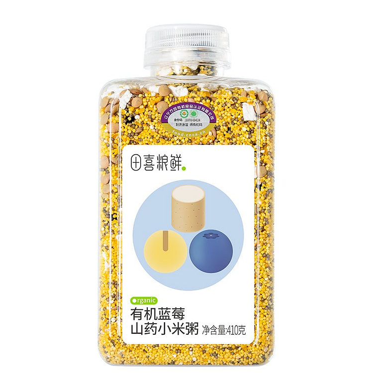 田喜粮鲜有机蓝莓山药小米粥混合杂粮粥 410 克