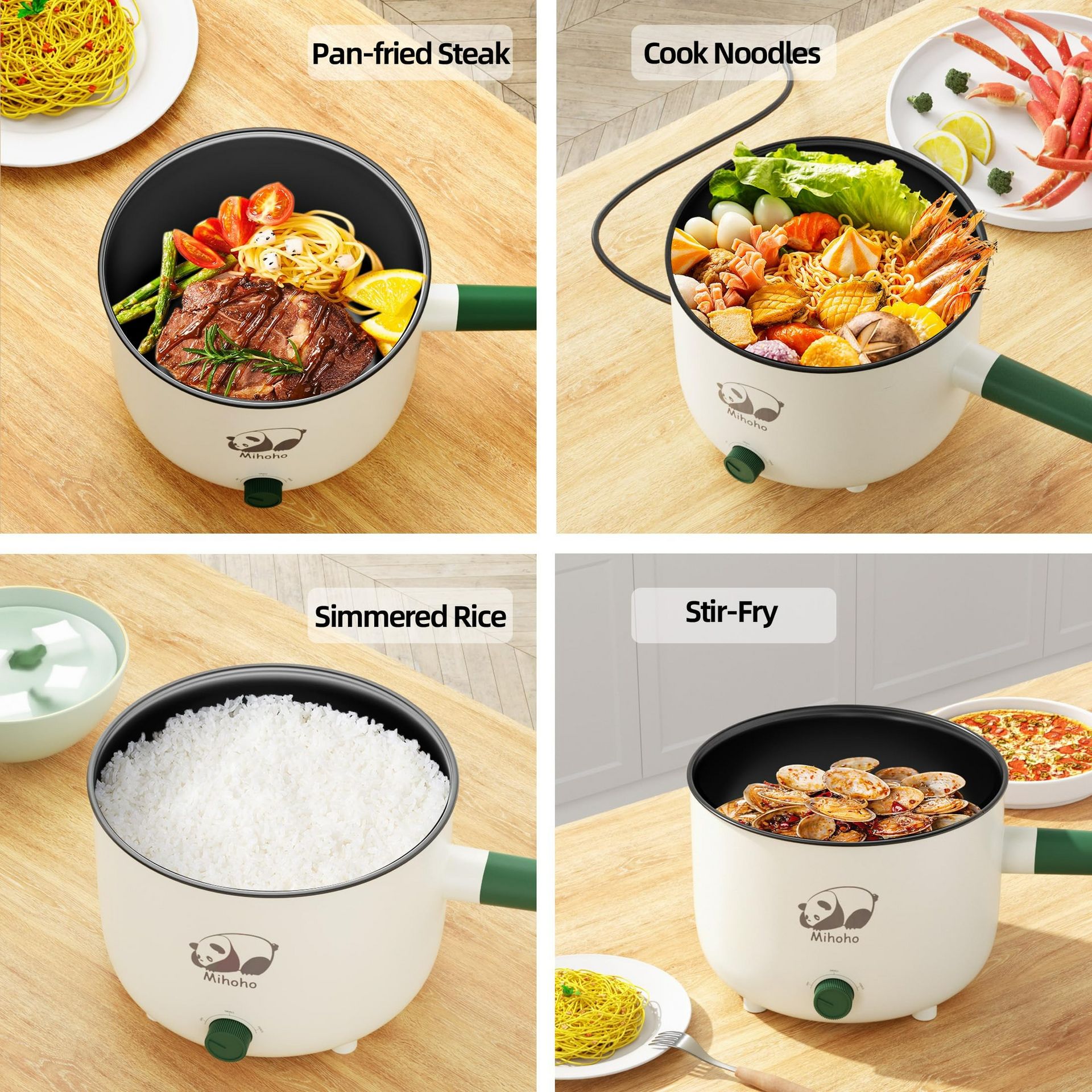 Get Electric Hot Pot with Steamer, Portable Nonstick Frying Pan