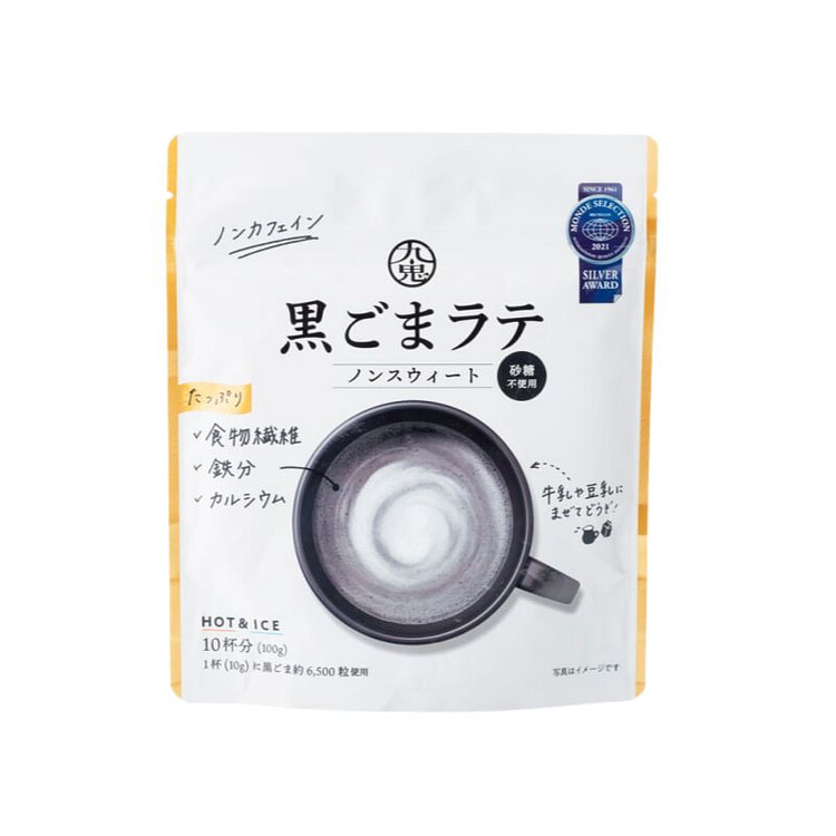 九鬼 传统风味烘焙可用黑芝麻拿铁粉 无糖版100g