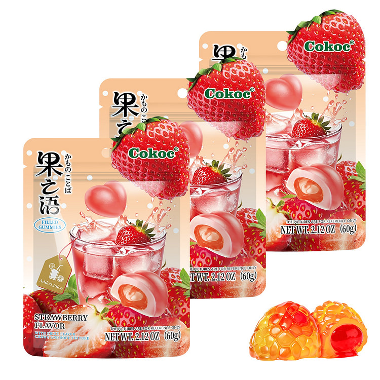 COKOC 4D Gummy Strawberry Burst Candy 6.3oz 3-pack 180 g