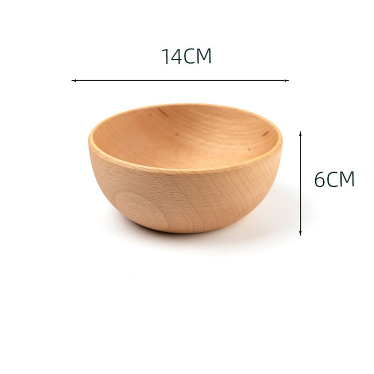 MUJI风 日式高颜值 手工打磨 榉木碗 14cm