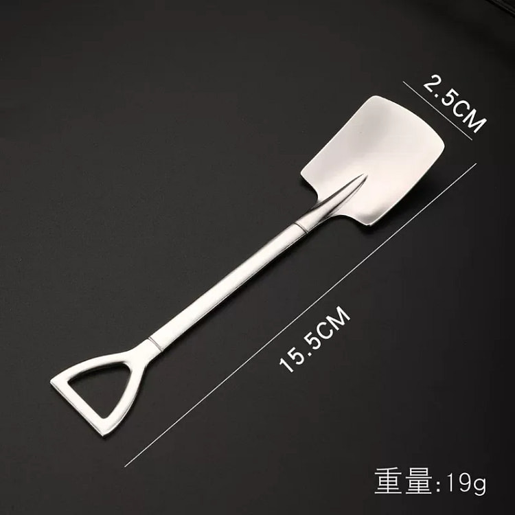 高档银色西瓜勺子创意可爱网红铁锹铲子1个 19 克