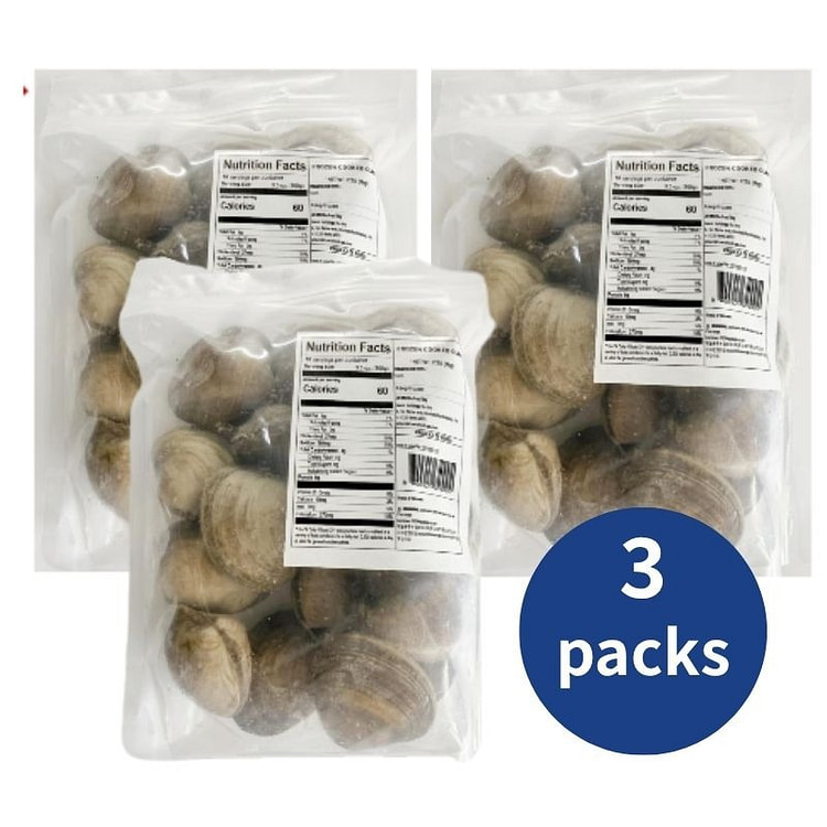 韩国硬壳蛤蜊（熟制冷冻，3包） 2.2 磅*3 包