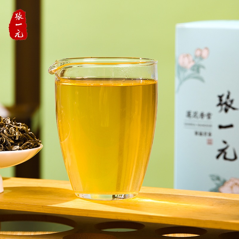 中国茶　茉莉花茶　白雪香　張一元　未開封 张一元茉莉花茶叶雪毫春新茶浓香口粮茶伴手礼品送礼特种50g袋装