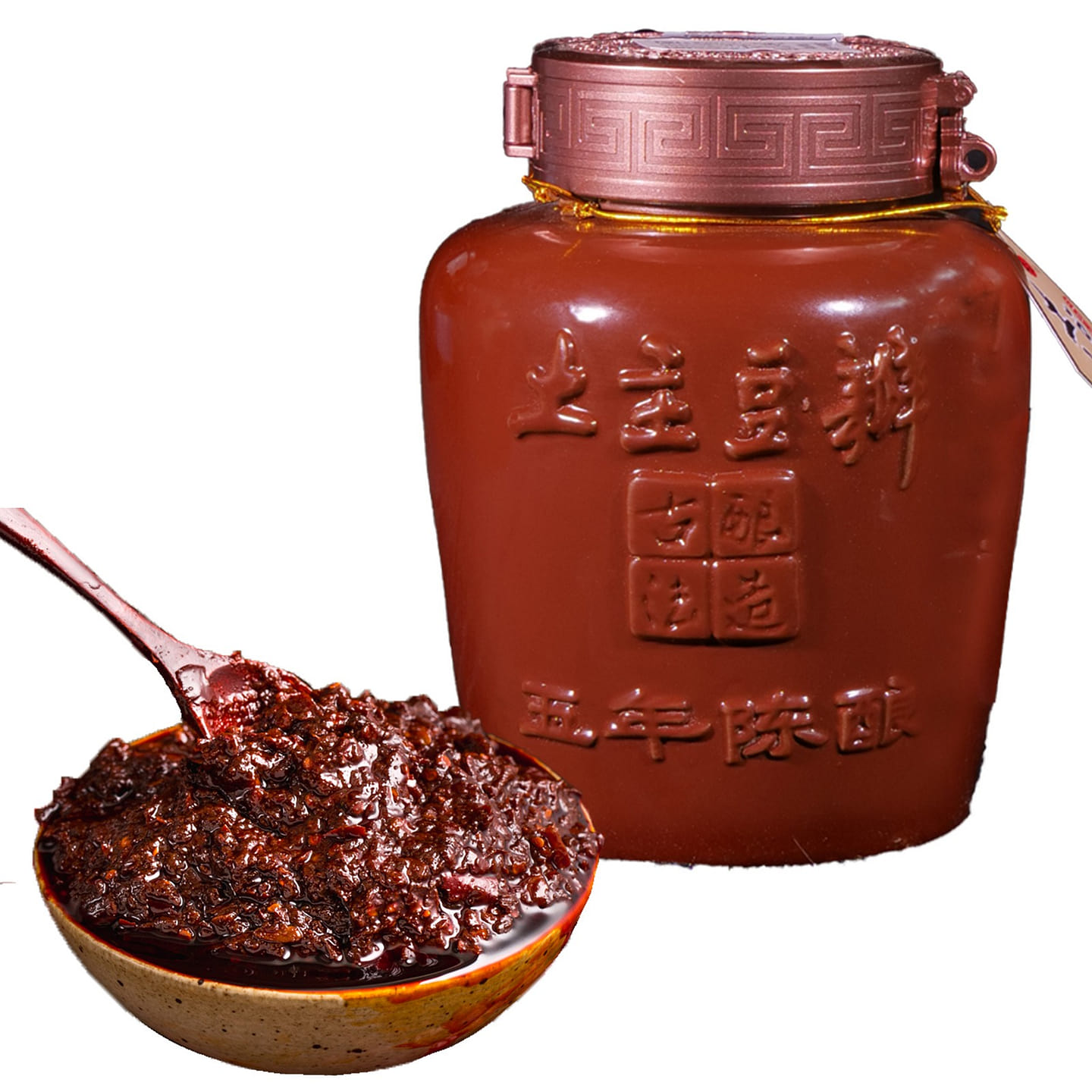 (Five-YEAR AGED)Chinese Broad Bean Paste 800g, Pixian Doubanjiang Chili Paste 1.76 lb