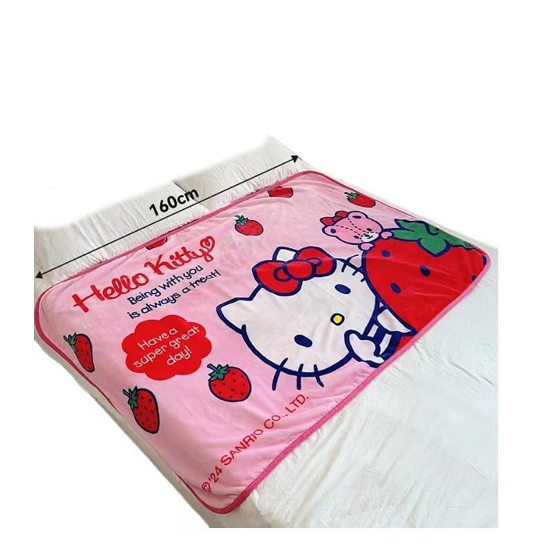 Sanrio Color Blanket Air Conditioning Thickened Double Nap Cover-Hello Kitty1Pc 1 count
