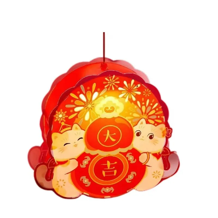 【中国直邮】故宫淘宝 2025新年灯笼 灵蛇献瑞 宫猫送福 新年 手提diy -宫猫大吉 1个