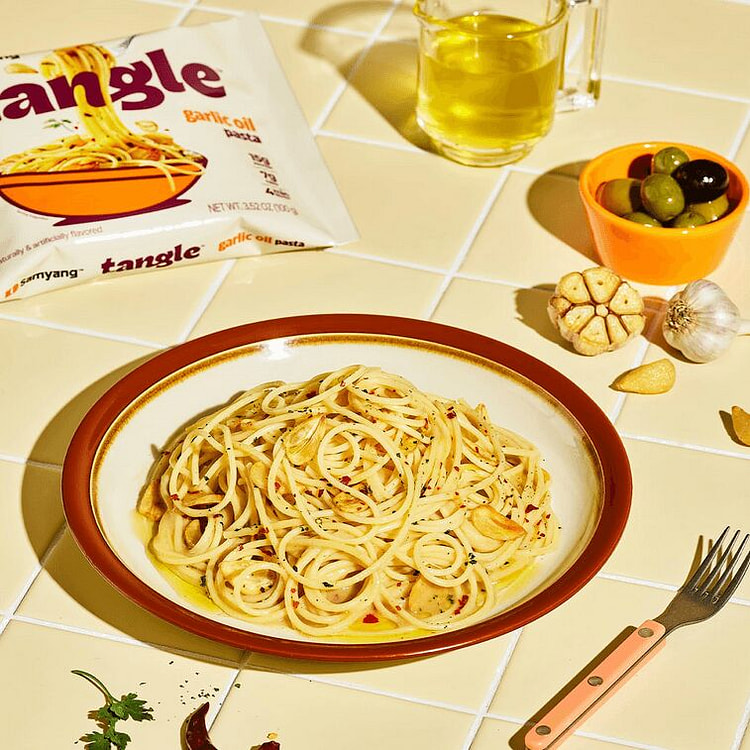 Samyang Tangle Pasta Garlic Olive Oil - 400g 4 box
