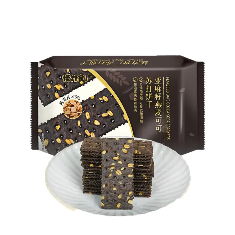 怪力食厂亚麻籽燕麦可可苏打饼干180g办公休闲零食 180 克