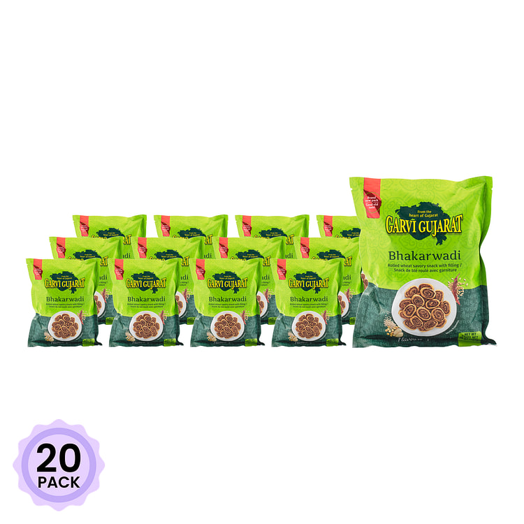 Garvi Gujarat Bhakarwadi (Rolled Wheat Savory Snack with Fillings) 285 g*20