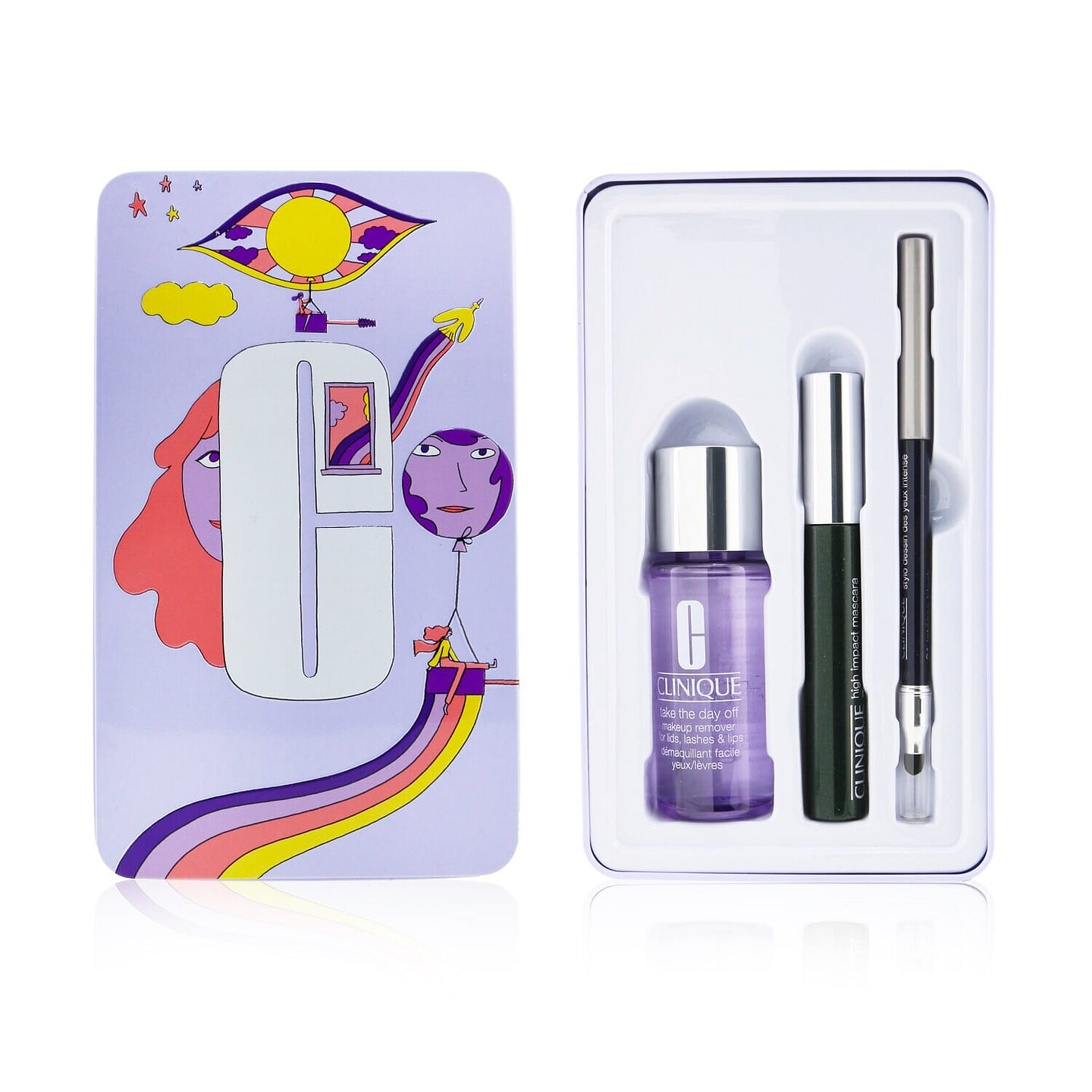 Clinique Jet Set Liftoff Lashes: Quickliner 0.28g + Take The Day Off Remover 50ml +High Impact Mascara 7ml 3pcs 3 each
