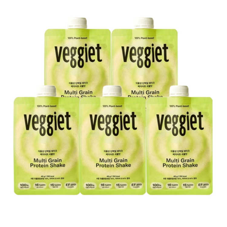 Veggiet Plant Protein Shake Grain Flavor 45g 5 pack