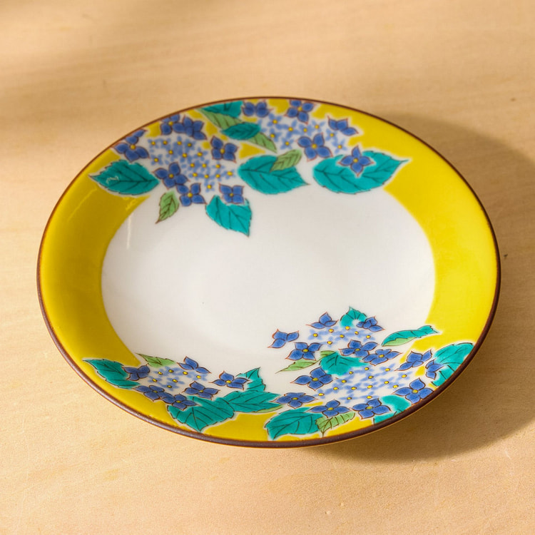 Hydrangea Kutani Ware Dish